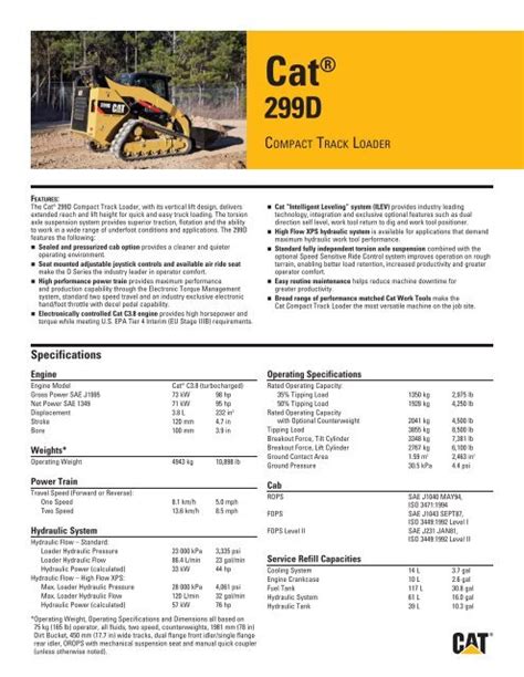 2012 cat 299c skid steer|cat 299d spec sheet.